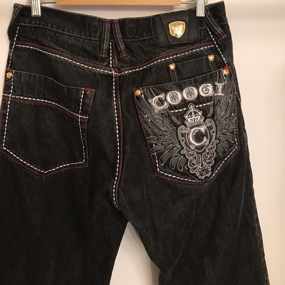 Coogi Men’s Winged Crest Gray Denim Jeans